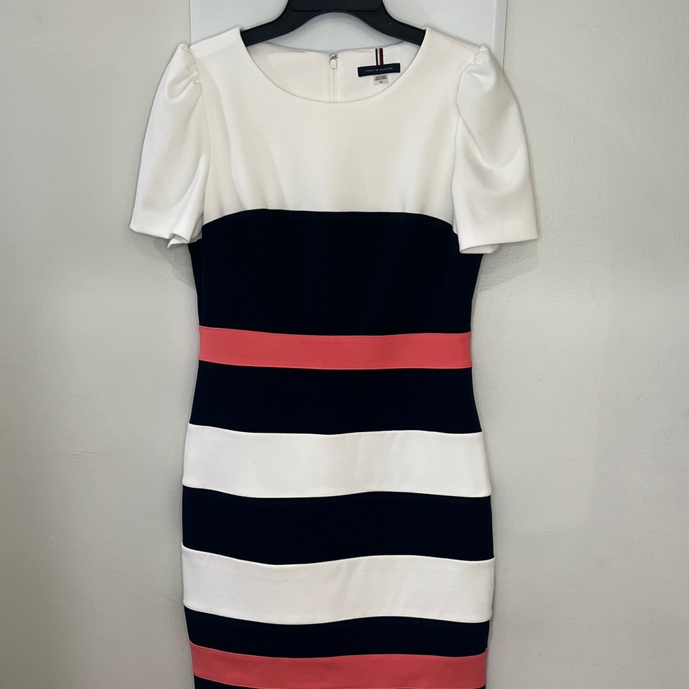 Tommy Hilfiger Colorblock Mini Dress - Black, White, Pink - Picture 3 of 3